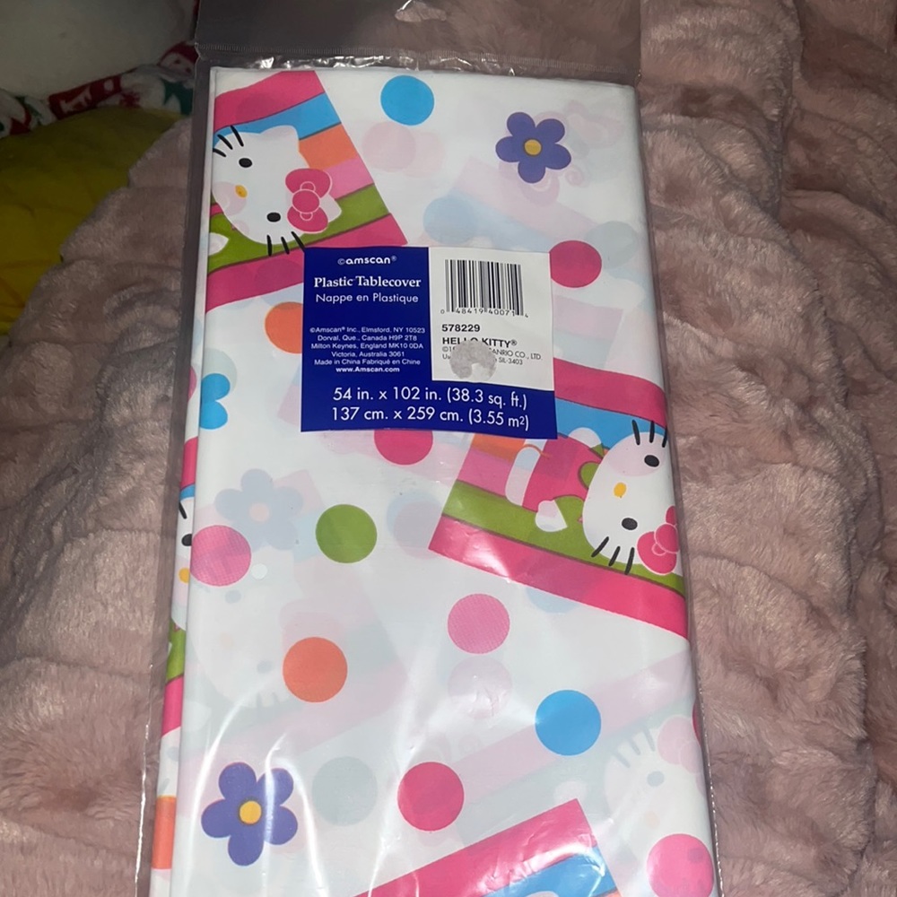 Vintage Hello Kitty Sanrio Plastic Table Cover